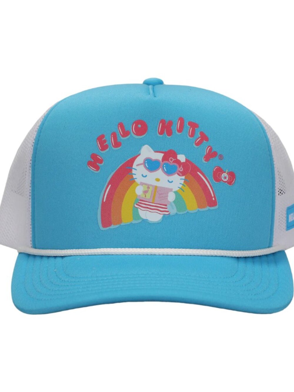 Hello Kitty Pool Float Rainbow Mesh Trucker Hat - Cute Fun Girl Character Gift